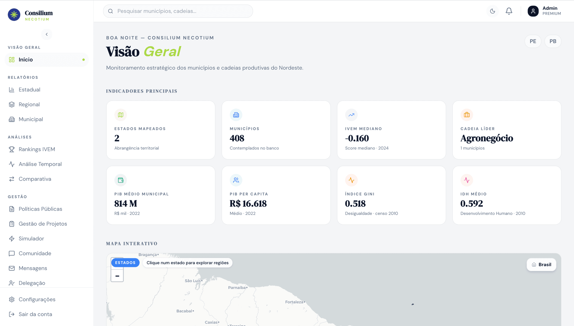 Consilium Necotium Interface UI